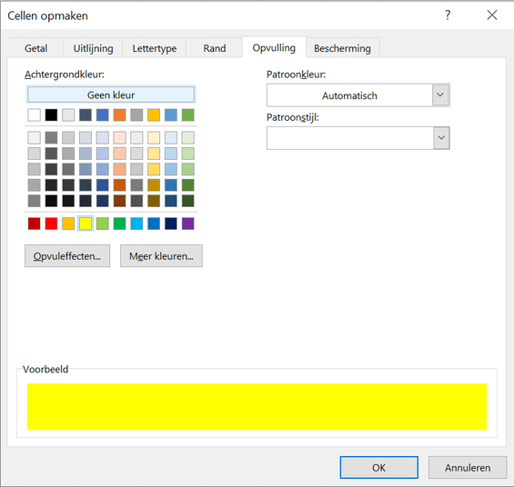 Cellen Excel opmaken